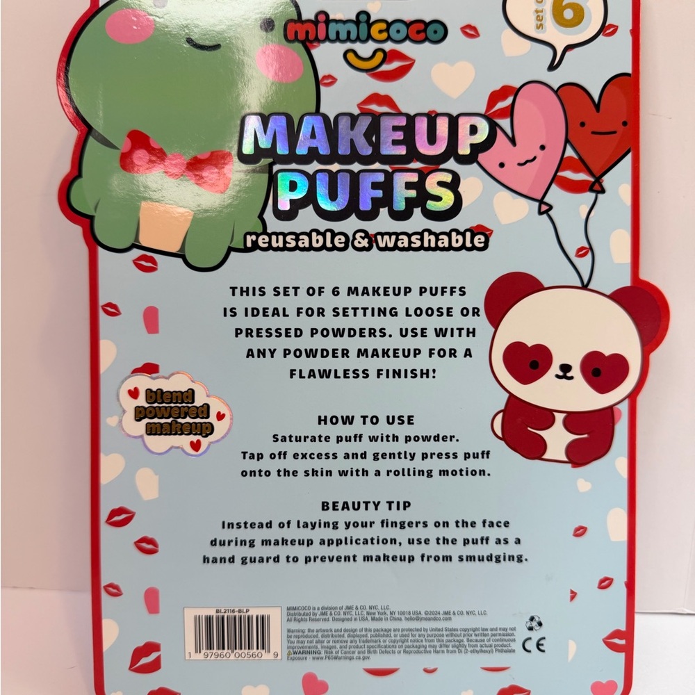 Mimicoco Reusable Blue and Pink Makeup Puffs - Picture 2 of 2
